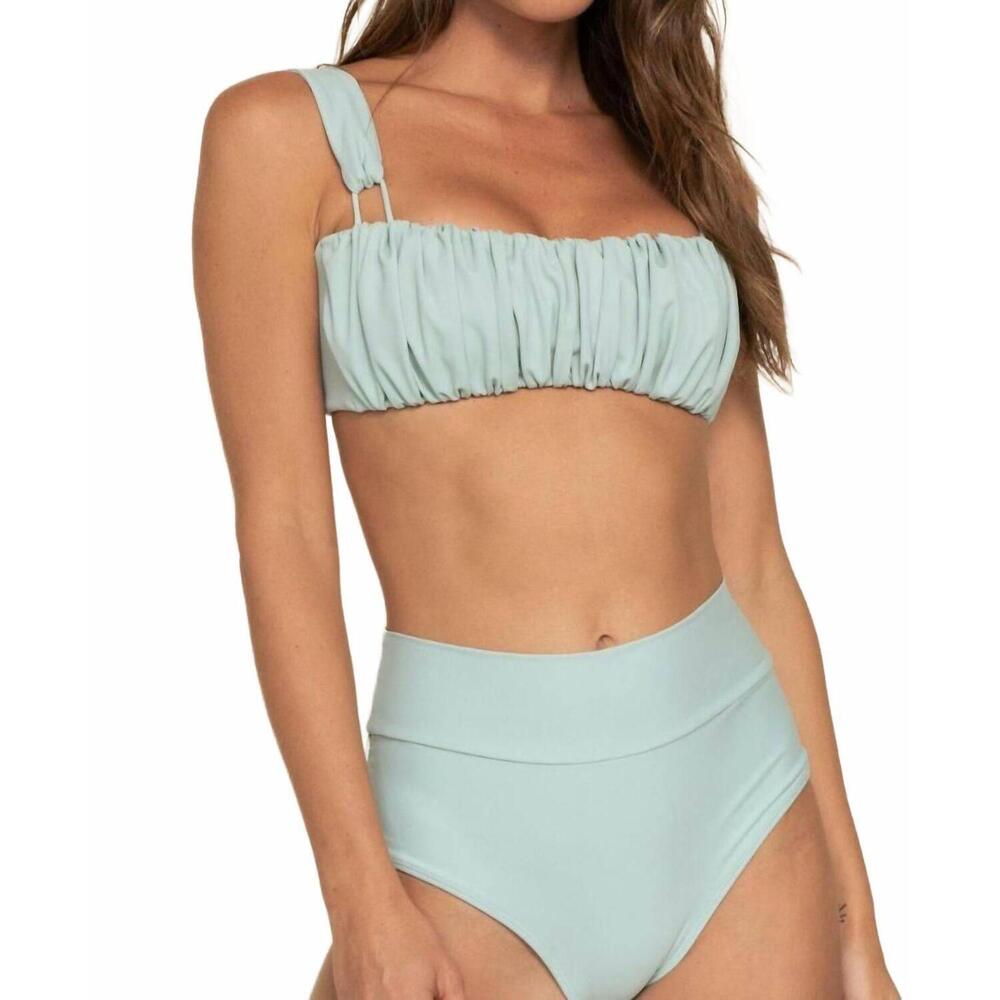 NEW MONTCE full coverage high rise bikini bottom in powder blue
